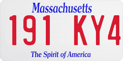 MA license plate 191KY4