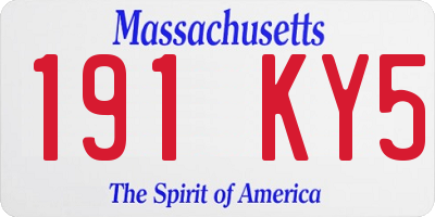 MA license plate 191KY5