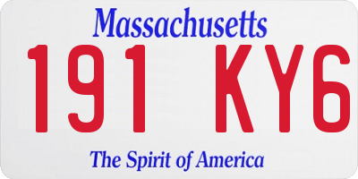MA license plate 191KY6