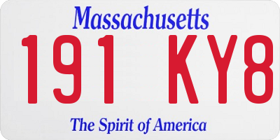 MA license plate 191KY8