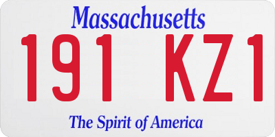 MA license plate 191KZ1