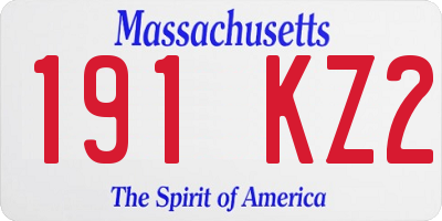 MA license plate 191KZ2