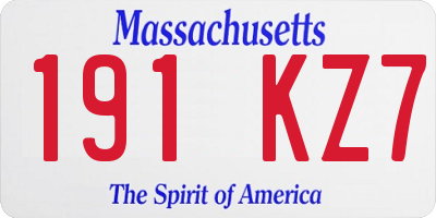 MA license plate 191KZ7