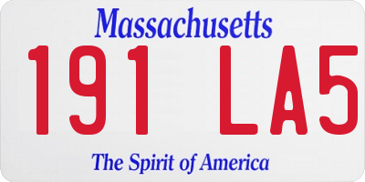 MA license plate 191LA5