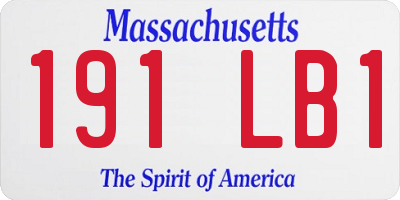 MA license plate 191LB1