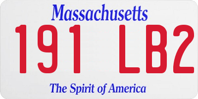 MA license plate 191LB2