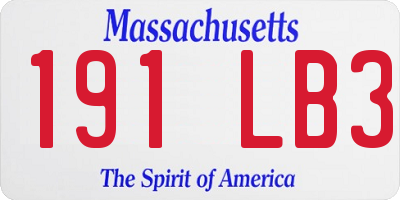 MA license plate 191LB3