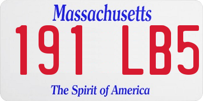 MA license plate 191LB5