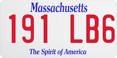 MA license plate 191LB6