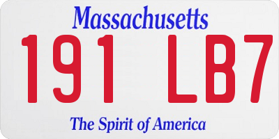 MA license plate 191LB7