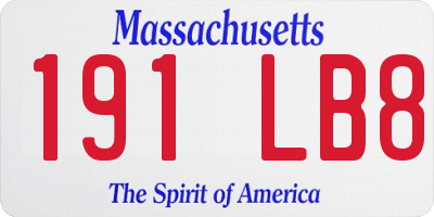 MA license plate 191LB8