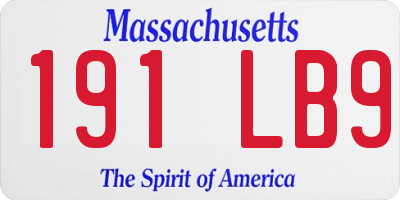 MA license plate 191LB9