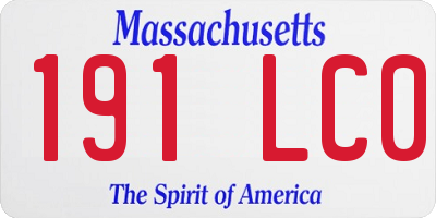 MA license plate 191LC0