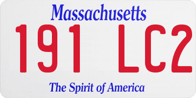 MA license plate 191LC2