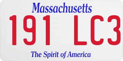 MA license plate 191LC3