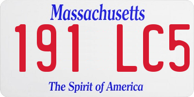 MA license plate 191LC5