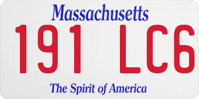 MA license plate 191LC6