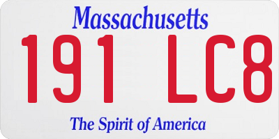MA license plate 191LC8