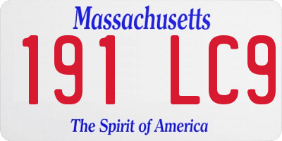 MA license plate 191LC9