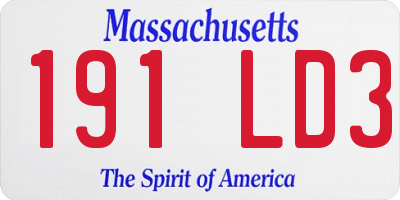 MA license plate 191LD3