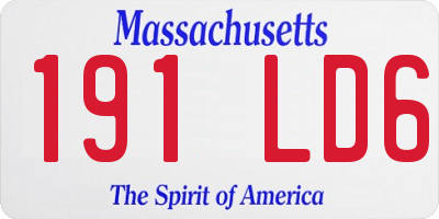 MA license plate 191LD6