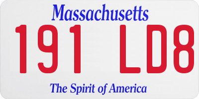 MA license plate 191LD8
