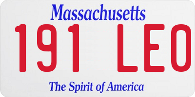 MA license plate 191LE0
