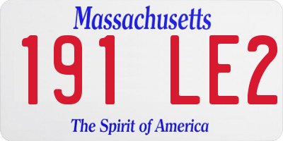 MA license plate 191LE2
