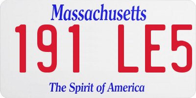 MA license plate 191LE5