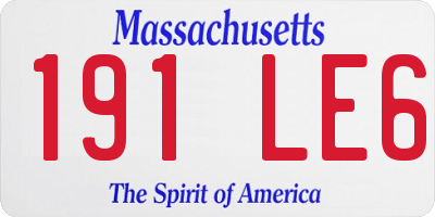 MA license plate 191LE6