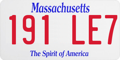 MA license plate 191LE7