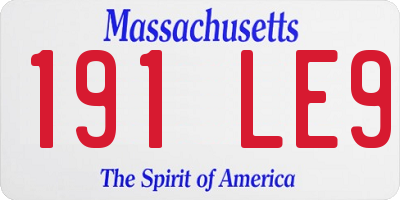 MA license plate 191LE9