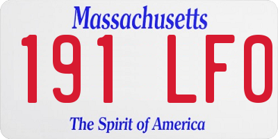MA license plate 191LF0