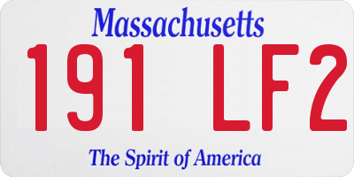 MA license plate 191LF2