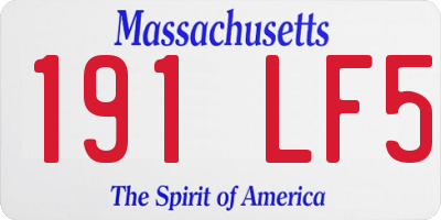MA license plate 191LF5