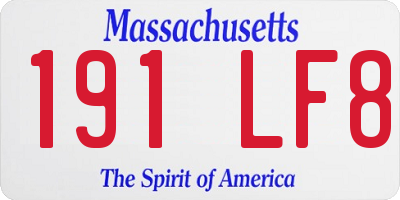 MA license plate 191LF8