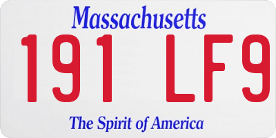 MA license plate 191LF9