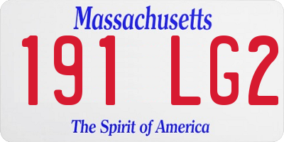 MA license plate 191LG2