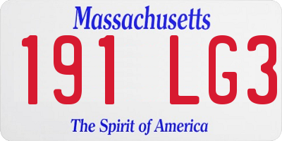 MA license plate 191LG3