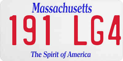MA license plate 191LG4