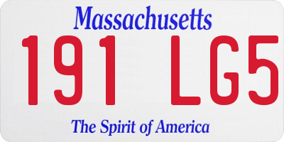 MA license plate 191LG5
