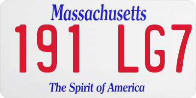 MA license plate 191LG7