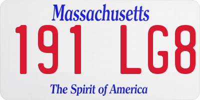 MA license plate 191LG8