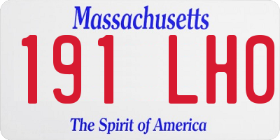 MA license plate 191LH0