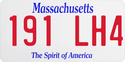 MA license plate 191LH4