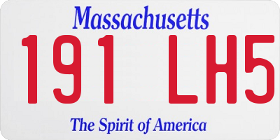 MA license plate 191LH5