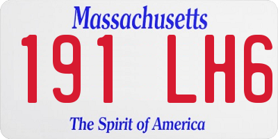 MA license plate 191LH6