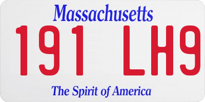 MA license plate 191LH9