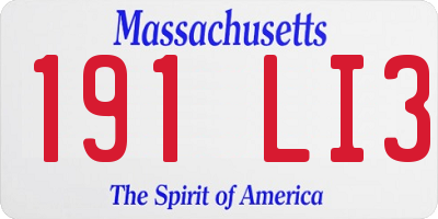 MA license plate 191LI3