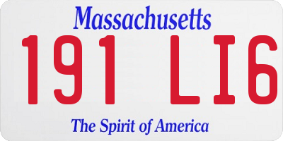 MA license plate 191LI6